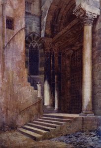 La puerta lateral de la catedral de San Lorenzo, Génova