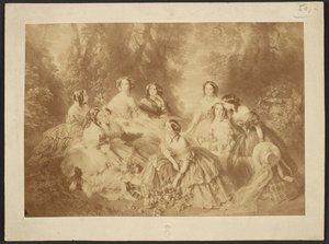 "La emperatriz Eugenia rodeada de sus damas de compañía" de Franz Xaver Winterhalter de Comte Olympe Aguado