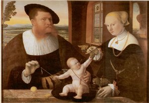 Retrato doble de Justinian von Holzhausen y su esposa Anna, de soltera Fürstenberg de Conrad Faber von Kreuznach