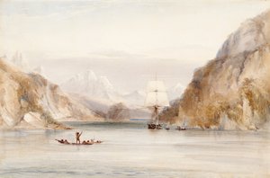 Beagle en el Estrecho de Murray, Tierra del Fuego (acuarela sobre papel) de Conrad Martens