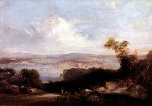 Vista extensa del puerto de Sídney de Conrad Martens