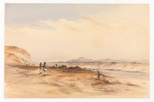 Caza en el río Santa Cruz, c.1878 (acuarela) de Conrad Martens