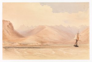 El buque de investigación HMS "Beagle" en el Canal de Beagle, Sudamérica de Conrad Martens