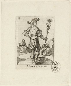 Mercurius, lámina seis de Der VII Planeten de Conrad Meyer