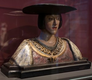 Busto de Carlos V. Conrad Meit (?). 1520-1530 (terracota y madera)