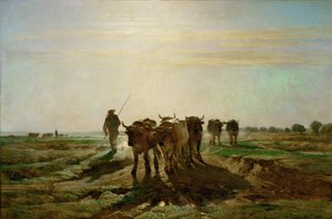 Boeufs se rendant au travail - ganado caminando al trabajo, mañana. 1855 ...