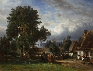 Cosecha de manzanas en Normandía, 1835-65