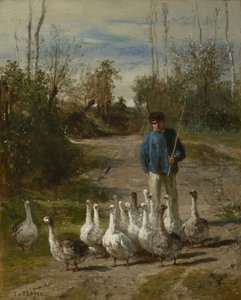 El Pastor de Gansos, c.1850-55 de Constant Emile Troyon