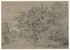 Árbol viejo cerca de una granja de Constant Troyon
