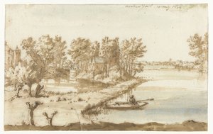 La antigua encuesta cerca de Wilp en el río IJssel
Aen den Yssel (título en el objeto) de Constantijn Huygens (II)