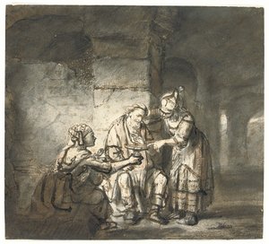 Lot y sus hijas (Génesis 19:33) de Constantin Daniel van Renesse