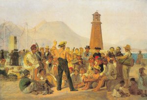 Un recitador de "Orlando Furioso" en el Molo de Nápoles de Constantin Hansen