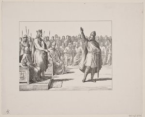 Ilustración para Svend Grundtvig, "Marsk Stig: Balada popular danesa del siglo XIII", 1861 de Constantin Hansen