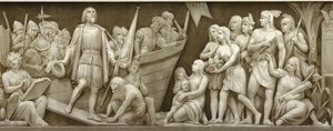 Desembarco de Cristóbal Colón El friso en la Rotonda del Capitolio de los Estados Unidos, 1860-1873