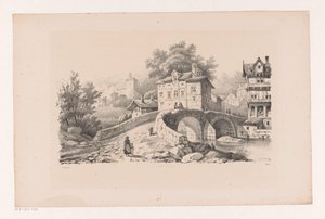 Vista de un pueblo de montaña El paisaje (título de la serie) de Constantinus Cornelis Huysmans
