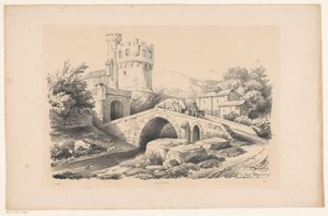 Paisaje con fortaleza y puente El paisaje (título de la serie) de Constantinus Cornelis Huysmans