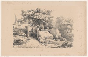 Paisaje con puerta de entrada a casa. El paisaje (título de la serie)