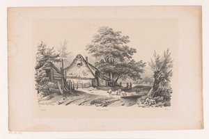 Camino campestre con granja El paisaje (título de la serie) de Constantinus Cornelis Huysmans