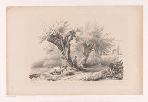 Carretera rural con hombre y mujer descansando El paisaje (título de la serie)