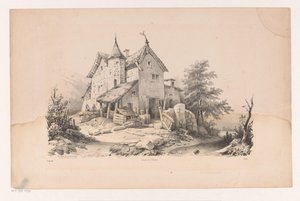 Casa antigua en paisaje El paisaje (título de la serie)