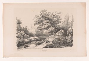 Paisaje de roca con corriente El paisaje (título de la serie) de Constantinus Cornelis Huysmans