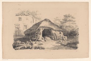 Establo en la granja El paisaje (título de la serie) de Constantinus Cornelis Huysmans