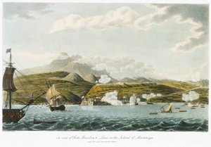 Vista suroeste de Fort Bourbon y Fort Louis (Fort Saint Louis), en Martinica, del 5 de febrero al 22 de marzo. de Cooper (after) Willyams