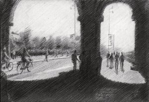 Escena urbana con arcos de Corné Akkers