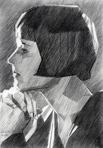 Retrato de una mujer en estilo Art Déco