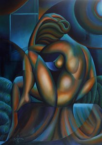 Mujer abstracta y contemplativa de Corné Akkers