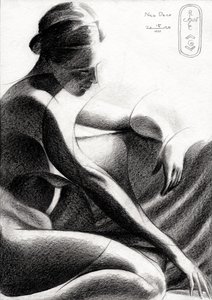 Figura femenina en actitud contemplativa