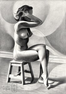 Elegante boceto de una figura de Corné Akkers