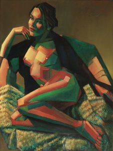 Mujer desnuda geométrica