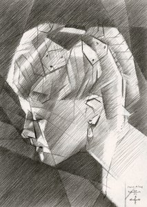 Retrato de perfil geométrico de Corné Akkers