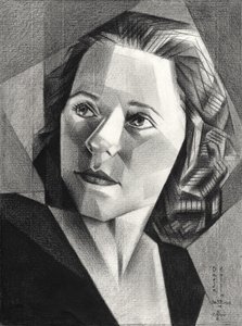Retrato geométrico de una mujer de Corné Akkers