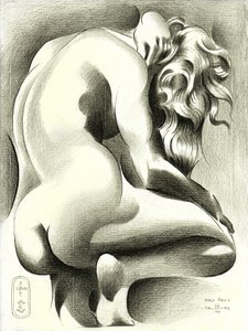 Estudio de una figura desnuda llena de gracia de Corné Akkers