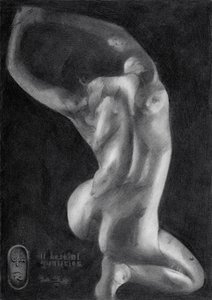 Estudio de una figura desnuda llena de gracia de Corné Akkers