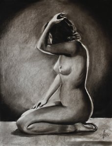 Estudio de un desnudo elegante de Corné Akkers
