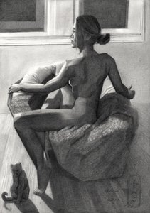 Mujer desnuda junto a la ventana de Corné Akkers