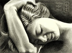 Mujer durmiendo plácidamente de Corné Akkers
