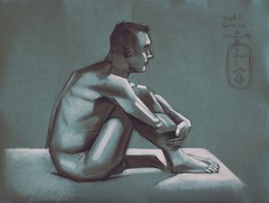 Figura masculina pensativa