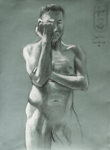 Desnudo masculino pensativo de Corné Akkers
