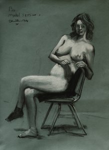 Figura sentada y pensativa de Corné Akkers