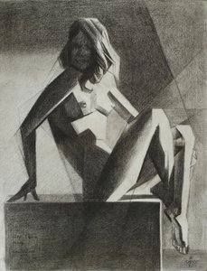 Desnudo geométrico sentado