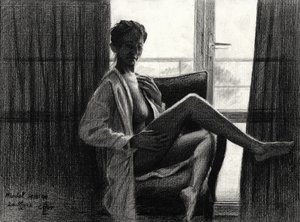 Mujer sensual junto a la ventana de Corné Akkers
