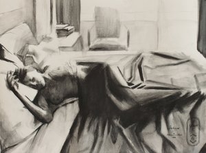 Boceto de una mujer durmiendo de Corné Akkers