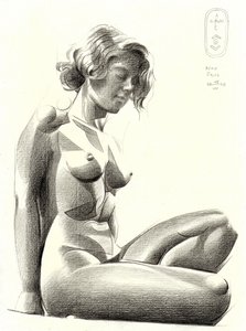 Desnudo sentado estilizado