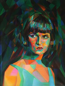 Mujer geométrica y llena de vida