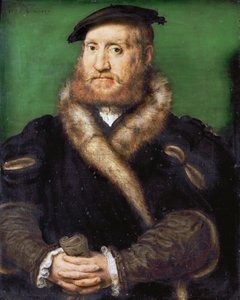 Renacimiento: Retrato de un hombre con barba y abrigo de piel de Corneille de Lyon
