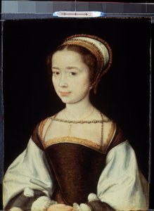 Pintura ""Retrato de una mujer joven"" de Corneille De Lyon (Corneille Of The Hague) (1500/1510-1574) 1530 Dim. Aprox. 20x15,5 cm San Petersburgo, Museo del Hermitage de Corneille de la  Haye